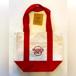 ❤️RED Trader Joe’s Mini Canvas Tote . Brand New - Never Used